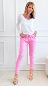 Love Endures Italian Jogger - Bubblegum-180 Joggers-Italianissimo-Coastal Bloom Boutique, find the trendiest versions of the popular styles and looks Located in Indialantic, FL