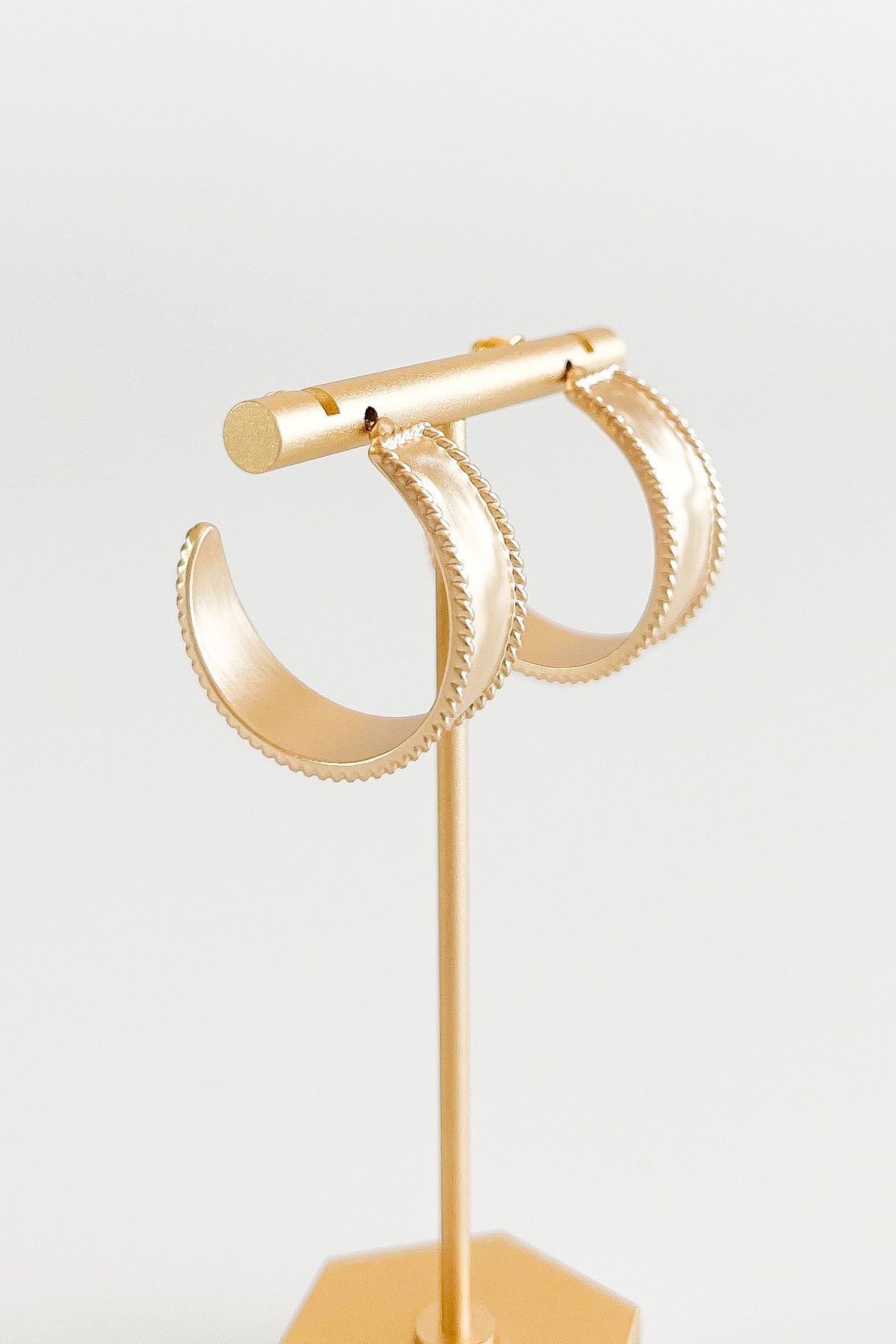 Hammered Twist Layered Hoops-230 Jewelry-Golden Stella-Coastal Bloom Boutique, find the trendiest versions of the popular styles and looks Located in Indialantic, FL
