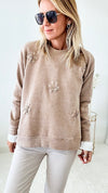Dazing Daisies Sweater-140 Sweaters-Joh Apparel-Coastal Bloom Boutique, find the trendiest versions of the popular styles and looks Located in Indialantic, FL