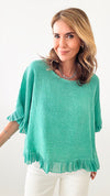 Enchanted Ruffle Italian Top - Emerald-100 Sleeveless Tops-Germany-Coastal Bloom Boutique, find the trendiest versions of the popular styles and looks Located in Indialantic, FL