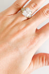PRE ORDER-Sterling Silver Emerald Cut CZ Pearl Ring-230 Jewelry-NYC-Coastal Bloom Boutique, find the trendiest versions of the popular styles and looks Located in Indialantic, FL
