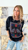 CUSTOM Honey Rhinestone Sweatshirt-130 Long Sleeve Tops-CB-Coastal Bloom Boutique, find the trendiest versions of the popular styles and looks Located in Indialantic, FL