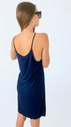 Italian Strappy Layering Slip - Navy-200 Dresses/Jumpsuits/Rompers-Italianissimo-Coastal Bloom Boutique, find the trendiest versions of the popular styles and looks Located in Indialantic, FL