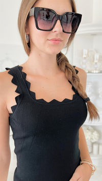 Italian Ribbed Sweater Tank Top - Black-100 Sleeveless Tops-Germany-Coastal Bloom Boutique, find the trendiest versions of the popular styles and looks Located in Indialantic, FL