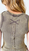 Purely Washed Top - Mocha Grey-100 Sleeveless Tops-Zenana-Coastal Bloom Boutique, find the trendiest versions of the popular styles and looks Located in Indialantic, FL