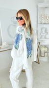 Roses are Blue Sequin Kimono-150 Cardigans/Layers-TOUCHE PRIVE-Coastal Bloom Boutique, find the trendiest versions of the popular styles and looks Located in Indialantic, FL