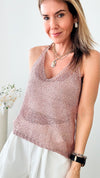Cancun Sheer Knit Top- Pink-00 Sleevless Tops-CBALY-Coastal Bloom Boutique, find the trendiest versions of the popular styles and looks Located in Indialantic, FL