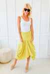 Buffy Cotton Pocketed Italian Skirt - Lime-170 Bottoms-Tempo-Coastal Bloom Boutique, find the trendiest versions of the popular styles and looks Located in Indialantic, FL