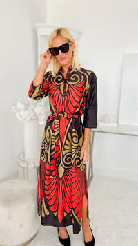 Elina 3/4 Sleeve Maxi Dress-200 Dresses/Jumpsuits/Rompers-ModaPosa-Coastal Bloom Boutique, find the trendiest versions of the popular styles and looks Located in Indialantic, FL