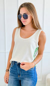 Sleeveless Contrast Tank Top-100 Sleeveless Tops-BucketList-Coastal Bloom Boutique, find the trendiest versions of the popular styles and looks Located in Indialantic, FL