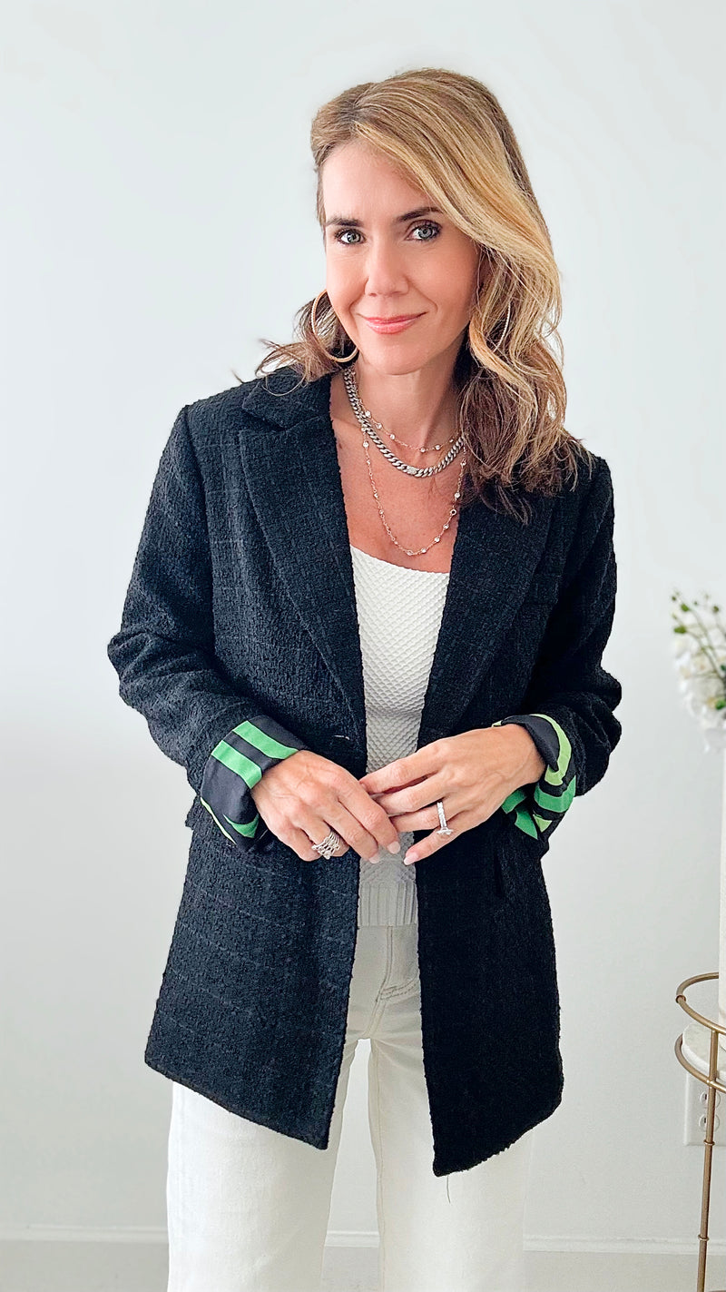 Single Button Blazer-Black-160 Jackets-SUNDAYUP-Coastal Bloom Boutique, find the trendiest versions of the popular styles and looks Located in Indialantic, FL