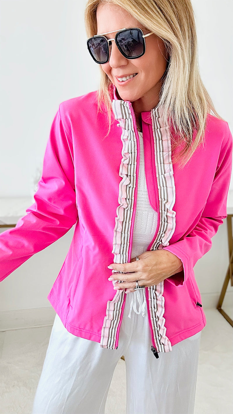 Sailor Soft Shell Jacket - Fuchsia-160 Jackets-Pearly Vine-Coastal Bloom Boutique, find the trendiest versions of the popular styles and looks Located in Indialantic, FL