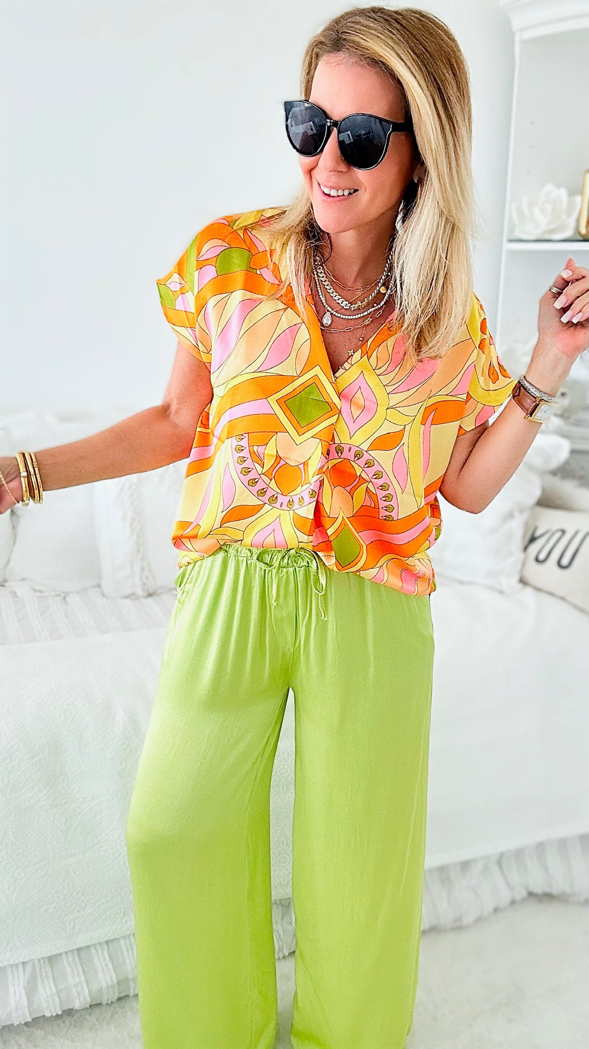 Groovy Boxy Top - Yellow-110 short Sleeve Top-JODIFL-Coastal Bloom Boutique, find the trendiest versions of the popular styles and looks Located in Indialantic, FL