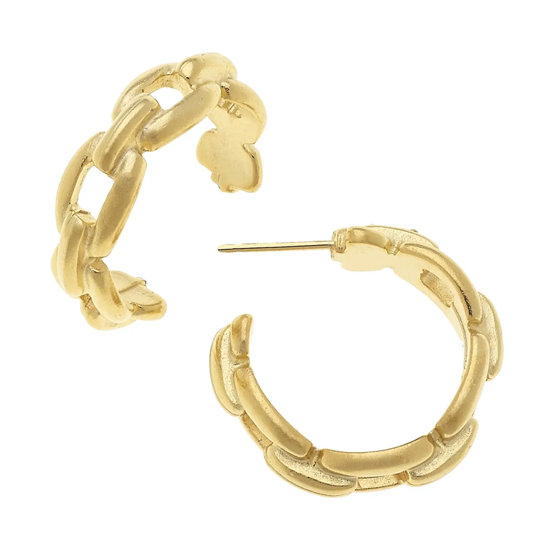 Small Gold Chain Circle Hoop Earrings - Susan Shaw-230 Jewelry-SUSAN SHAW-Coastal Bloom Boutique, find the trendiest versions of the popular styles and looks Located in Indialantic, FL