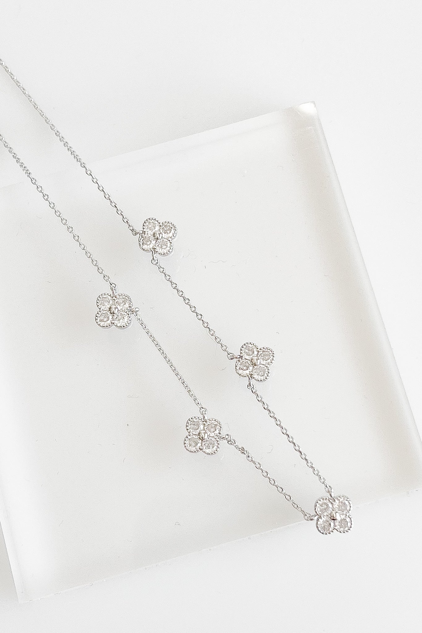 CZ Flower Necklace-230 Jewelry-ICCO ACCESSORIES-Coastal Bloom Boutique, find the trendiest versions of the popular styles and looks Located in Indialantic, FL