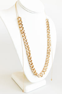 Chic Chain Link Long Bolo Necklace-230 Jewelry-NYW-Coastal Bloom Boutique, find the trendiest versions of the popular styles and looks Located in Indialantic, FL