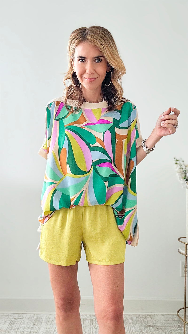 Petals Banded Boat Neck Top-110 Short Sleeve Tops-TYCHE-Coastal Bloom Boutique, find the trendiest versions of the popular styles and looks Located in Indialantic, FL