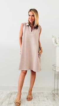 Butter Modal Collared Dress - Taupe-200 Dresses/Jumpsuits/Rompers-Before You-Coastal Bloom Boutique, find the trendiest versions of the popular styles and looks Located in Indialantic, FL