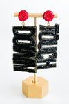 Touch D Earrings - Black/Red-230 Jewelry-Golden Stella-Coastal Bloom Boutique, find the trendiest versions of the popular styles and looks Located in Indialantic, FL