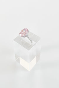 Sterling Silver Light Pink Oval Ring - Silver-230 Jewelry-NYC-Coastal Bloom Boutique, find the trendiest versions of the popular styles and looks Located in Indialantic, FL