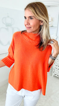 Break Free Italian Sweater Top - Orange-140 Sweaters-Italianissimo-Coastal Bloom Boutique, find the trendiest versions of the popular styles and looks Located in Indialantic, FL