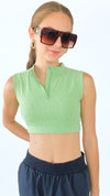 Geo Spiral Half-Zip Active Top - Green-170 Bottoms-Mono B-Coastal Bloom Boutique, find the trendiest versions of the popular styles and looks Located in Indialantic, FL