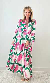 Bell Sleeve Italian Maxi Dress-200 dresses/jumpsuits/rompers-Italianissimo-Coastal Bloom Boutique, find the trendiest versions of the popular styles and looks Located in Indialantic, FL