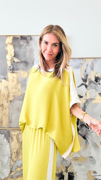 Silky Varsity Stripe Top -Lime-130 Long Sleeve Tops-TYCHE-Coastal Bloom Boutique, find the trendiest versions of the popular styles and looks Located in Indialantic, FL