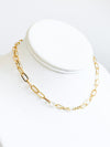 Gold Paper Clip Choker Necklace-230 Jewelry-Wona Trading-Coastal Bloom Boutique, find the trendiest versions of the popular styles and looks Located in Indialantic, FL