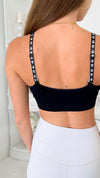 One Size Bra Black with White Skull Straps-220 Intimates-Strap-its-Coastal Bloom Boutique, find the trendiest versions of the popular styles and looks Located in Indialantic, FL