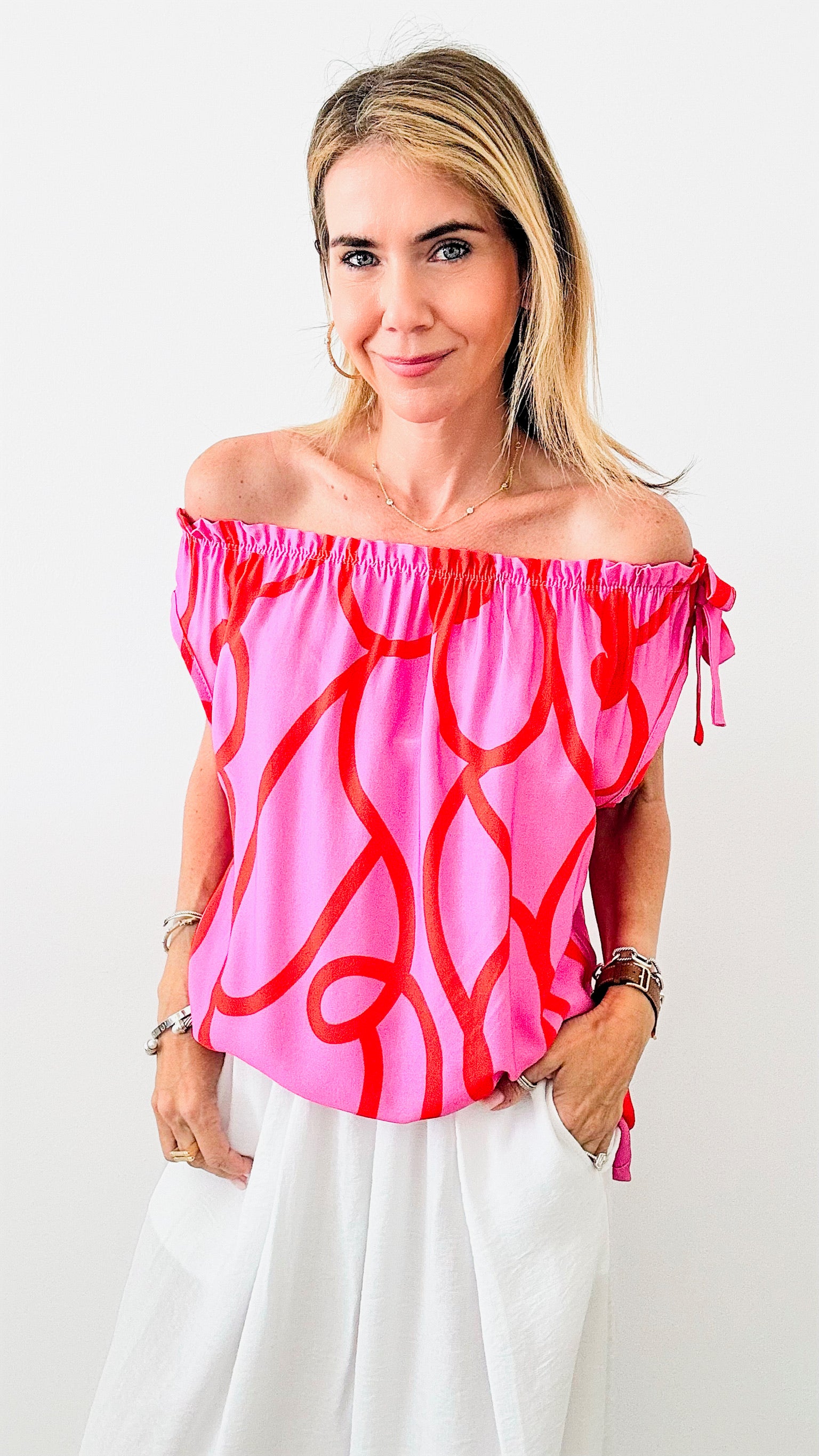 I Heart You Italian Top - Pink-100 Sleeveless Tops-Italianissimo-Coastal Bloom Boutique, find the trendiest versions of the popular styles and looks Located in Indialantic, FL