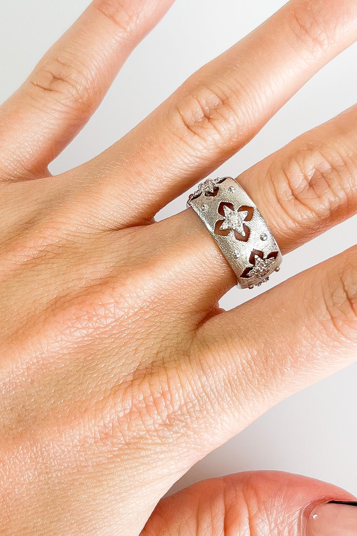 Intricate Clover CZ Band Ring-230 Jewelry-FAME ACCESSORIES-Coastal Bloom Boutique, find the trendiest versions of the popular styles and looks Located in Indialantic, FL