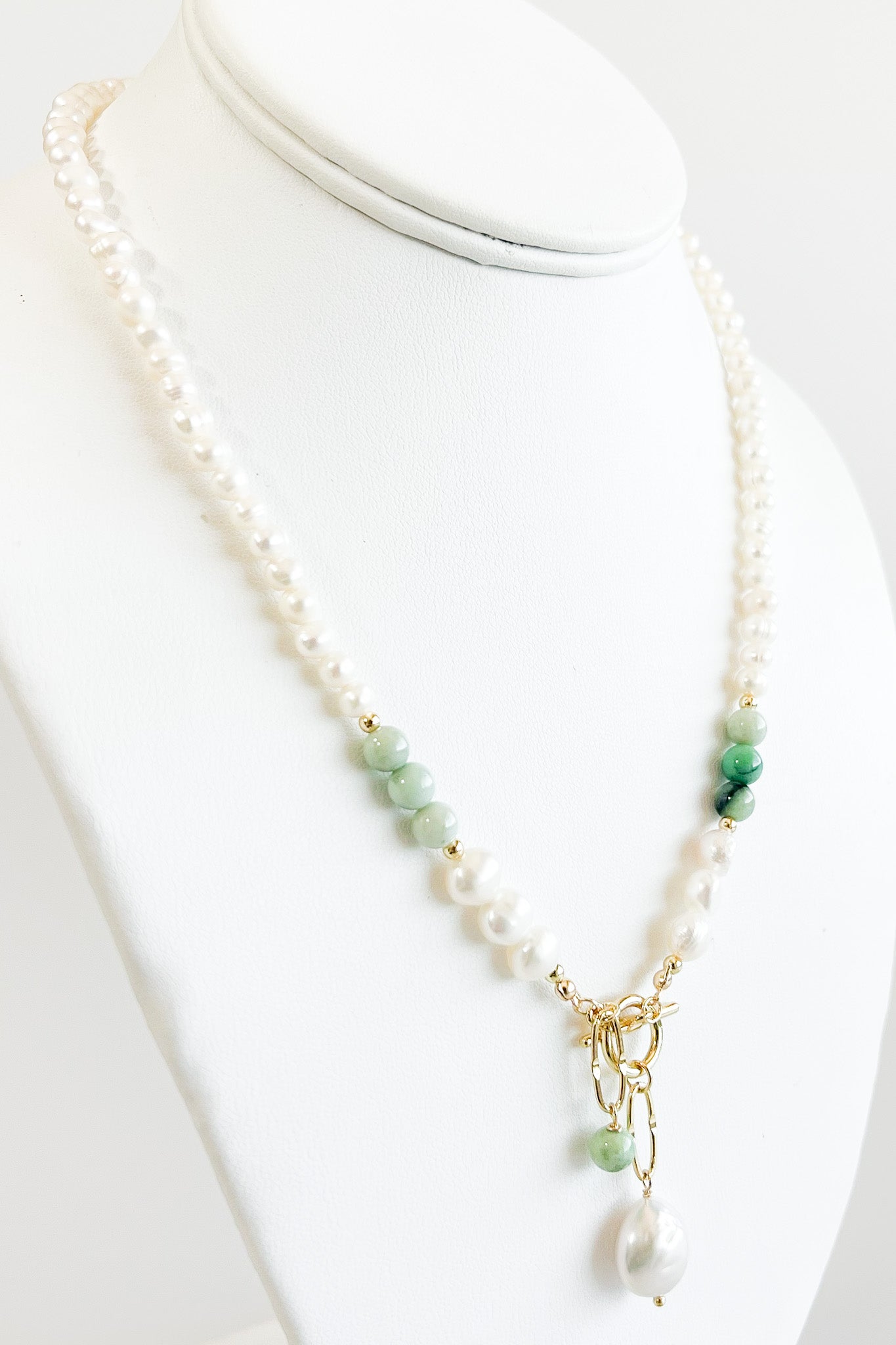 Cultured Pearl & Teal Toggle Necklace-230 Jewelry-Darling-Coastal Bloom Boutique, find the trendiest versions of the popular styles and looks Located in Indialantic, FL