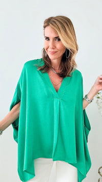 Emerald Bay Kaftan V-Neck Top-110 Short Sleeve Tops-TYCHE-Coastal Bloom Boutique, find the trendiest versions of the popular styles and looks Located in Indialantic, FL
