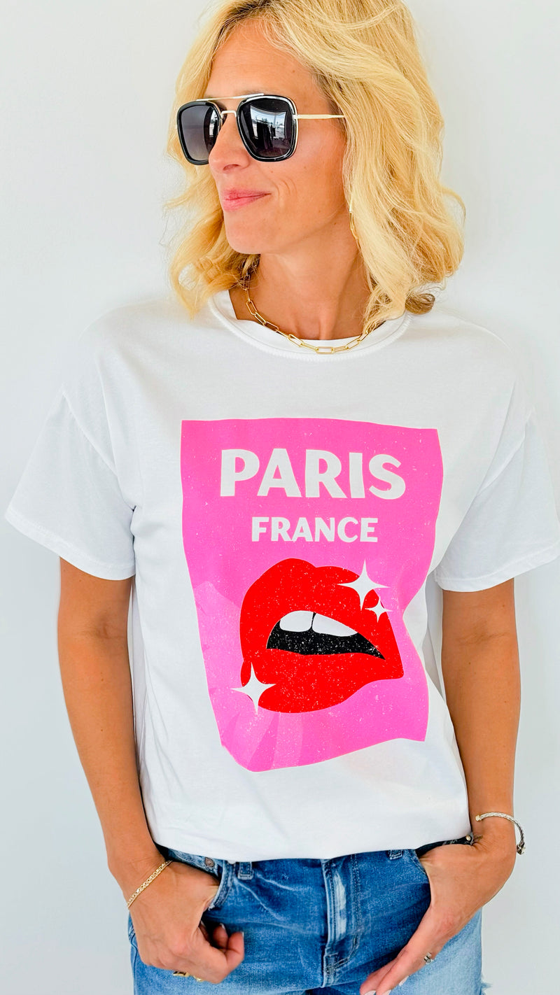Pucker Up Paris Italian Graphic Tee-120 Graphic-Italianissimo-Coastal Bloom Boutique, find the trendiest versions of the popular styles and looks Located in Indialantic, FL