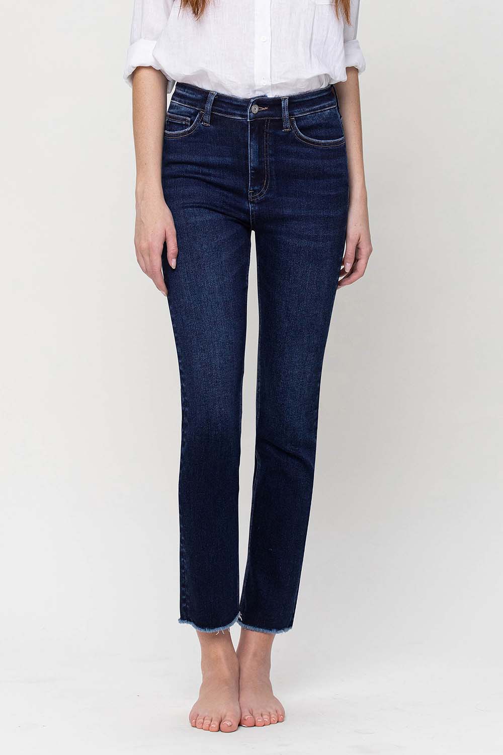 Super High Rise Stretch Slim Straight Jeans-190 Denim-Vervet-Coastal Bloom Boutique, find the trendiest versions of the popular styles and looks Located in Indialantic, FL