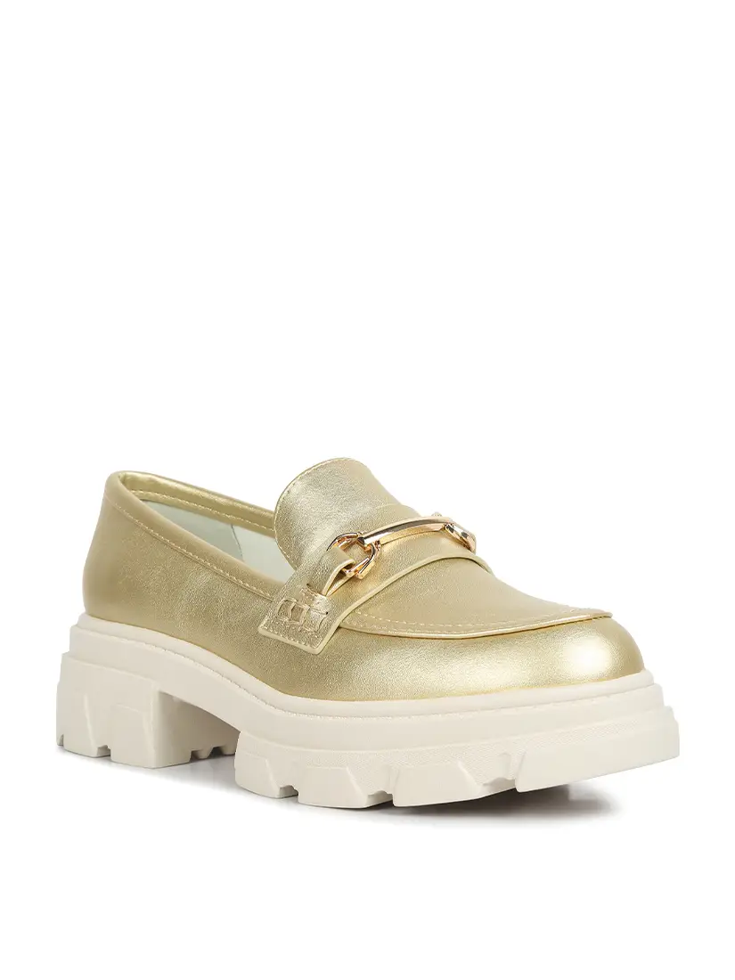 Metallic Platform Loafers - Champagne Gold-250 Shoes-RagCompany-Coastal Bloom Boutique, find the trendiest versions of the popular styles and looks Located in Indialantic, FL