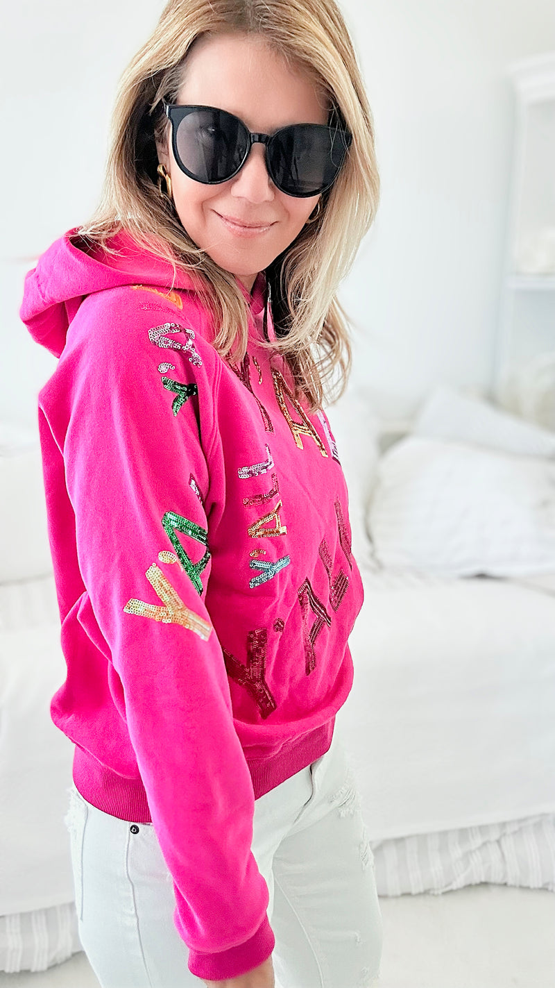 Y'ALL Ready For This Sweatshirt - Hot Pink-150 Cardigans/Layers-Blue B-Coastal Bloom Boutique, find the trendiest versions of the popular styles and looks Located in Indialantic, FL