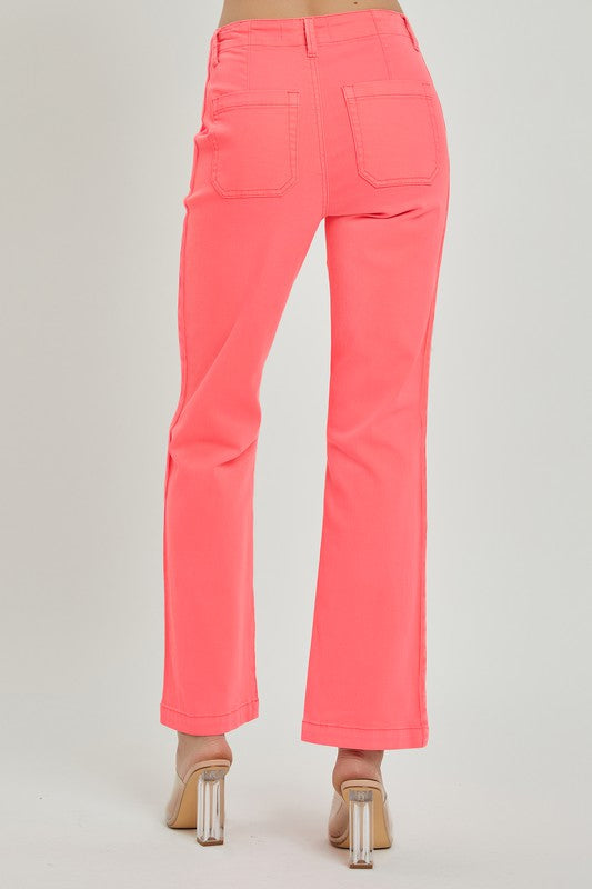 High Rise Twill Straight Jeans-190 Denim-Risen-Coastal Bloom Boutique, find the trendiest versions of the popular styles and looks Located in Indialantic, FL