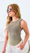 Purely Washed Top - Mocha Grey-100 Sleeveless Tops-Zenana-Coastal Bloom Boutique, find the trendiest versions of the popular styles and looks Located in Indialantic, FL