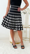 Italian Swing Skirt - Black/White-170 Bottoms-Yolly-Coastal Bloom Boutique, find the trendiest versions of the popular styles and looks Located in Indialantic, FL