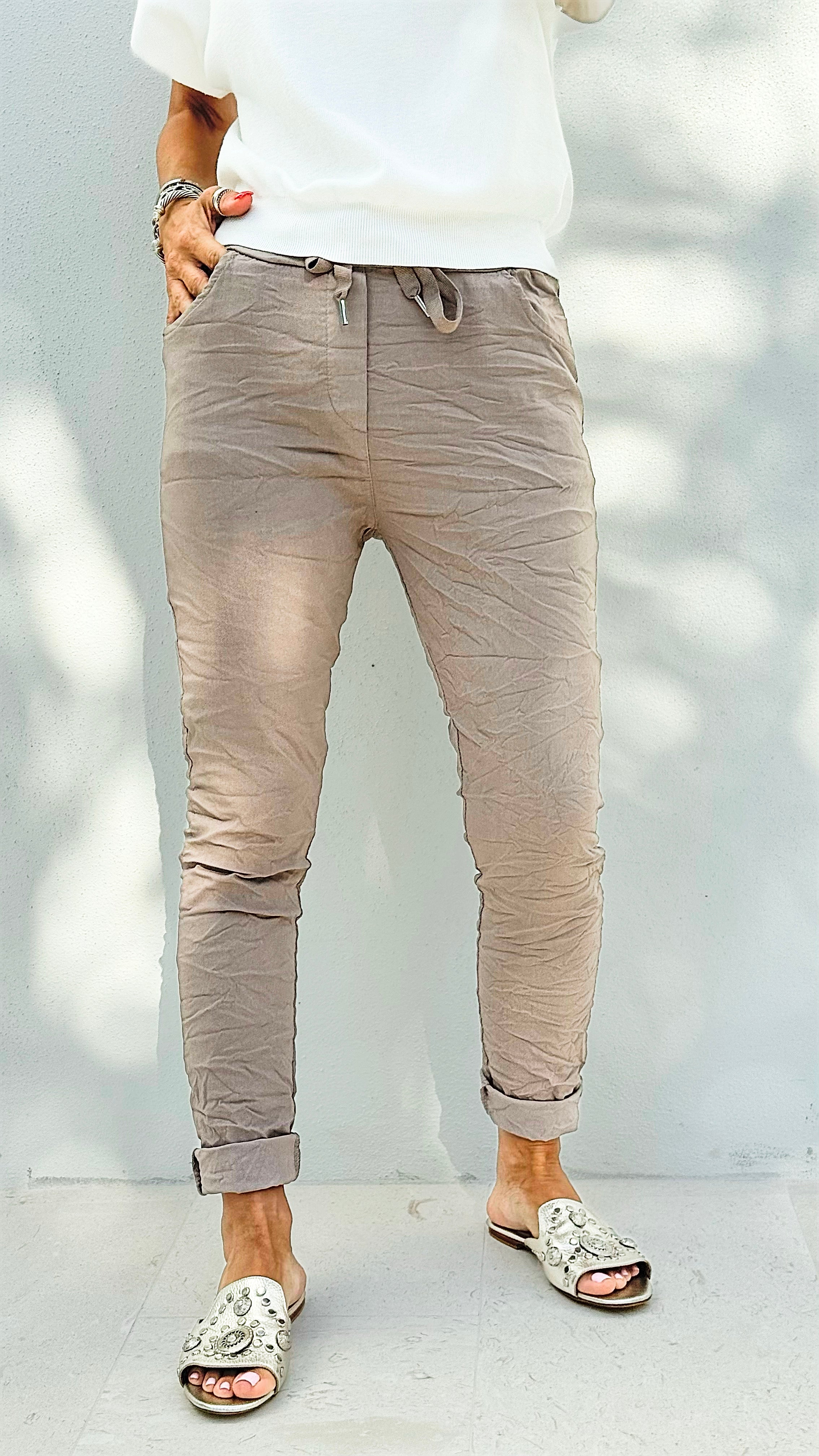 Love Endures Italian Jogger - Dark Taupe-180 Joggers-Italianissimo-Coastal Bloom Boutique, find the trendiest versions of the popular styles and looks Located in Indialantic, FL