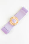 Fierce Medallion Elastic Belt - Lavender-260 Other Accessories-ICCO ACCESSORIES-Coastal Bloom Boutique, find the trendiest versions of the popular styles and looks Located in Indialantic, FL