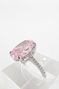Sterling Silver Light Pink Oval Ring - Silver-230 Jewelry-NYC-Coastal Bloom Boutique, find the trendiest versions of the popular styles and looks Located in Indialantic, FL
