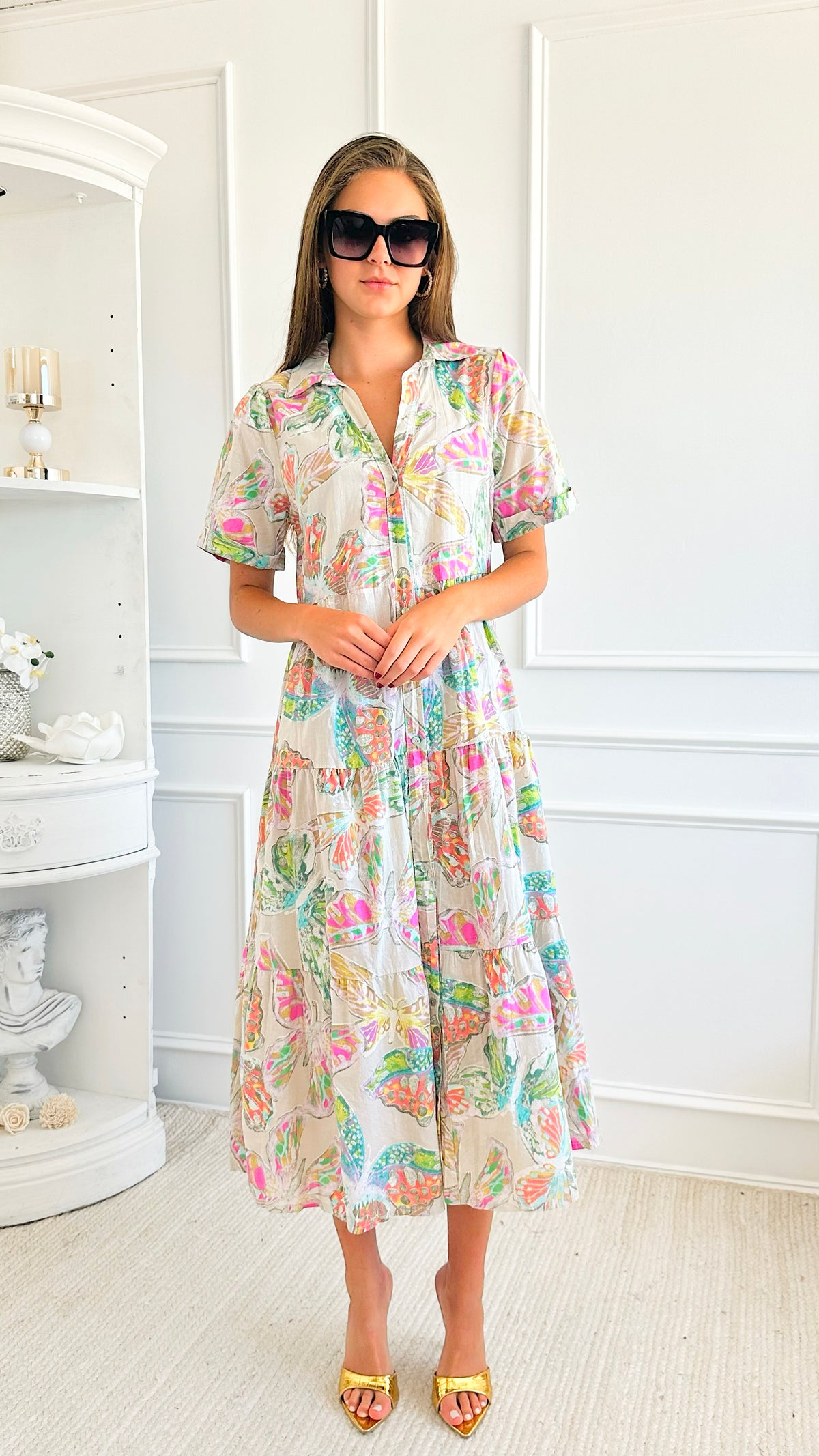 Wings Italian Tiered Maxi Dress-200 Dresses/Jumpsuits/Rompers-Italianissimo-Coastal Bloom Boutique, find the trendiest versions of the popular styles and looks Located in Indialantic, FL