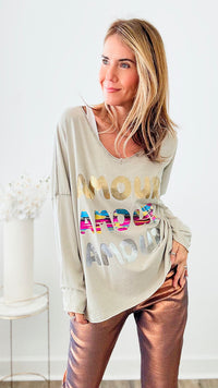 Amour Elegance Italian Sweater - Taupe-140 Sweaters-Italianissimo-Coastal Bloom Boutique, find the trendiest versions of the popular styles and looks Located in Indialantic, FL