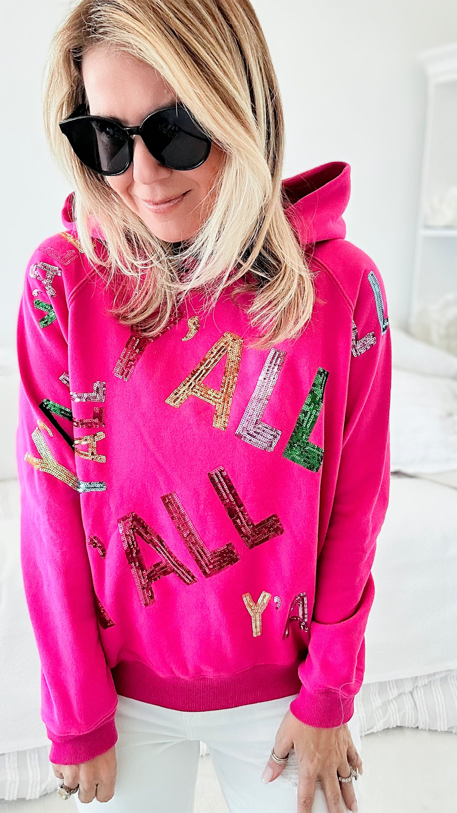 Hot pink best sale victoria's secret hoodie