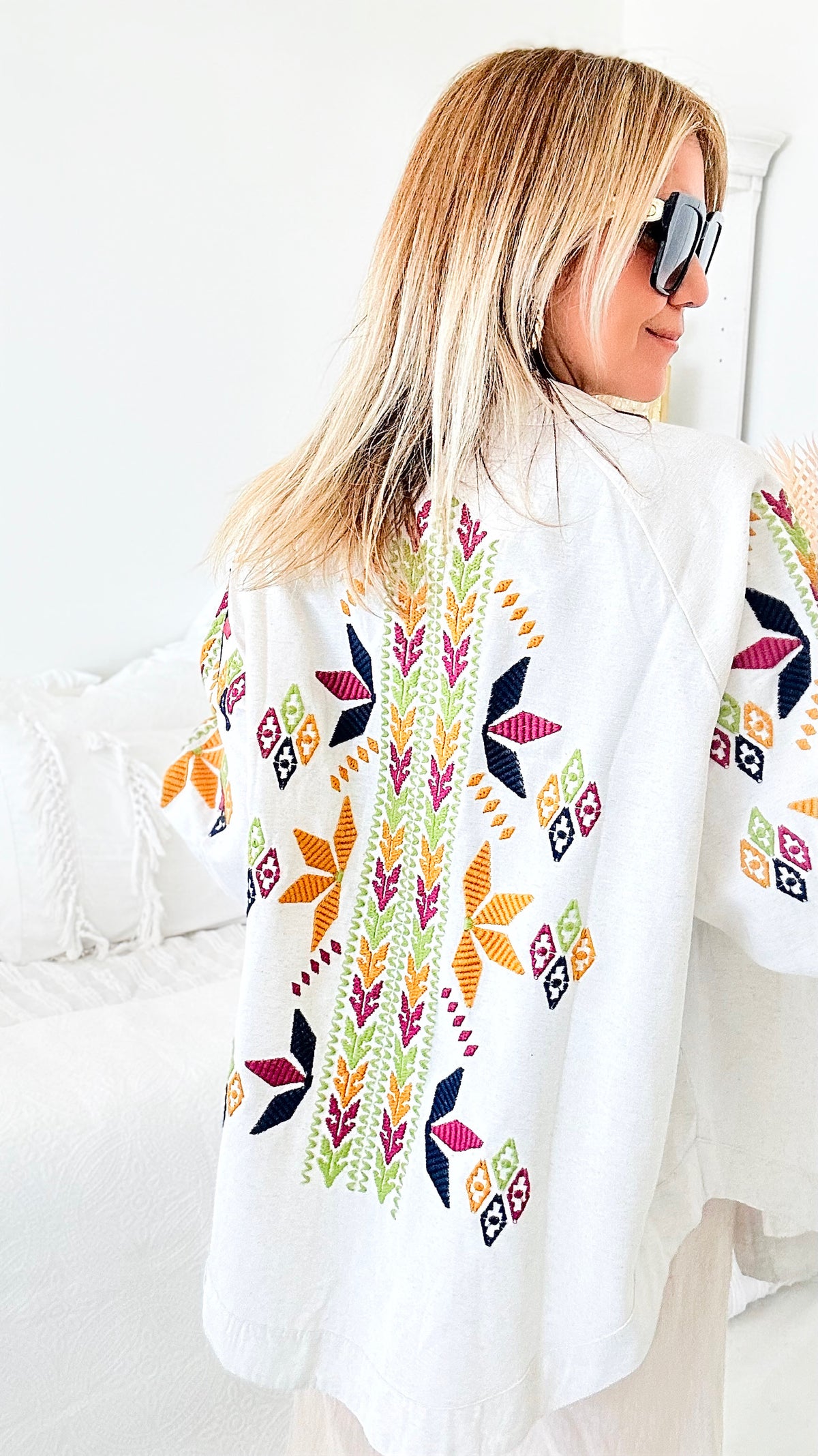 Grand Teton Embroidered Kimono-160 Jackets-TOUCHE PRIVE-Coastal Bloom Boutique, find the trendiest versions of the popular styles and looks Located in Indialantic, FL
