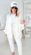 Sugar High Italian Cardigan- Off White-150 Cardigans/Layers-Italianissimo-Coastal Bloom Boutique, find the trendiest versions of the popular styles and looks Located in Indialantic, FL