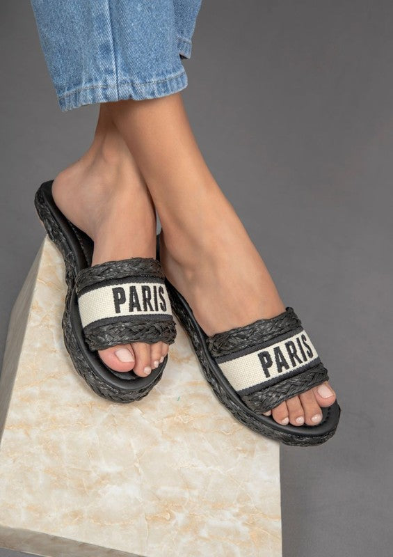 Paris Raffia Sandals - Black-250 Shoes-Maker's Shoes-Coastal Bloom Boutique, find the trendiest versions of the popular styles and looks Located in Indialantic, FL